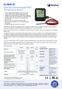Thumbnail of document Data Sheet - EL-WiFi-TC Thermocouple Data Logger